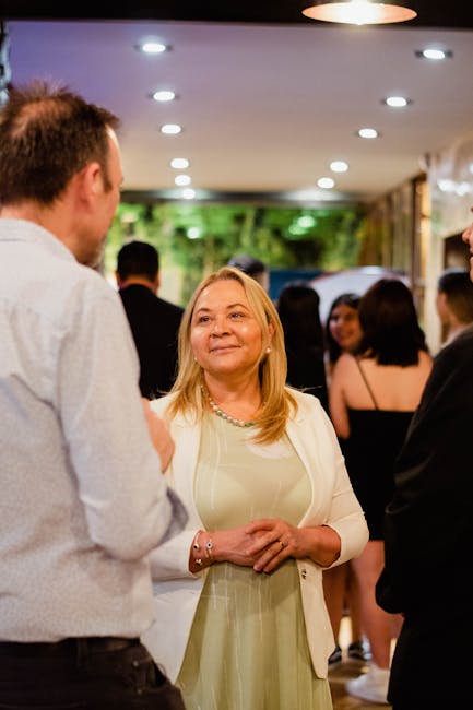 Networking at elegant event